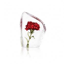 Mats Jonasson Crystal - FLORAL FANTASY Carnation deep red - 34088