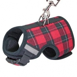Pet Puppy Dog Cat Harness Vest with Reflective stripe - red M