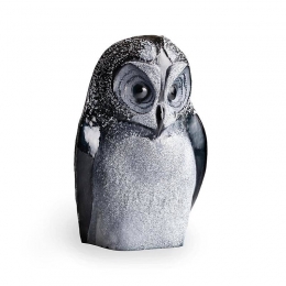 Mats Jonasson Crystal - Safari Sculptures - Owl black crystal - 34050