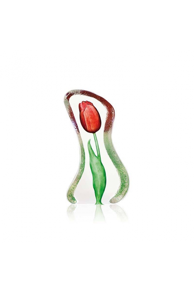 Mats Jonasson Crystal - FLORAL FANTASY Tulip small red by Robert Ljubez - 34010