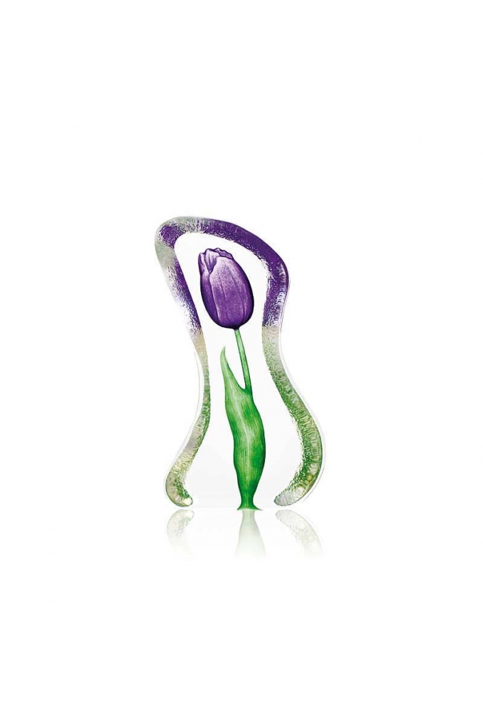 Mats Jonasson Crystal - FLORAL FANTASY Tulip small purple by Robert Ljubez - 34011