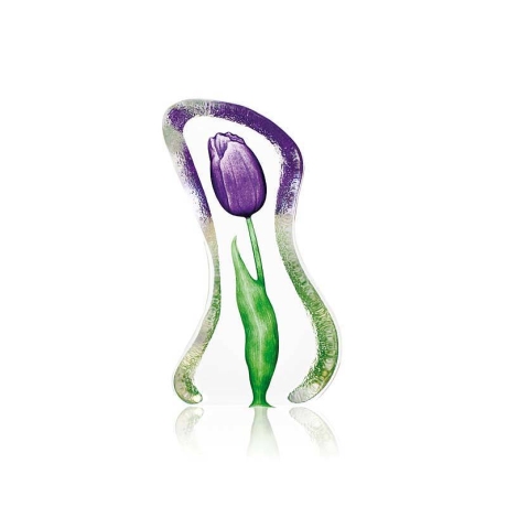 Mats Jonasson Crystal - FLORAL FANTASY Tulip small purple by Robert Ljubez - 34011