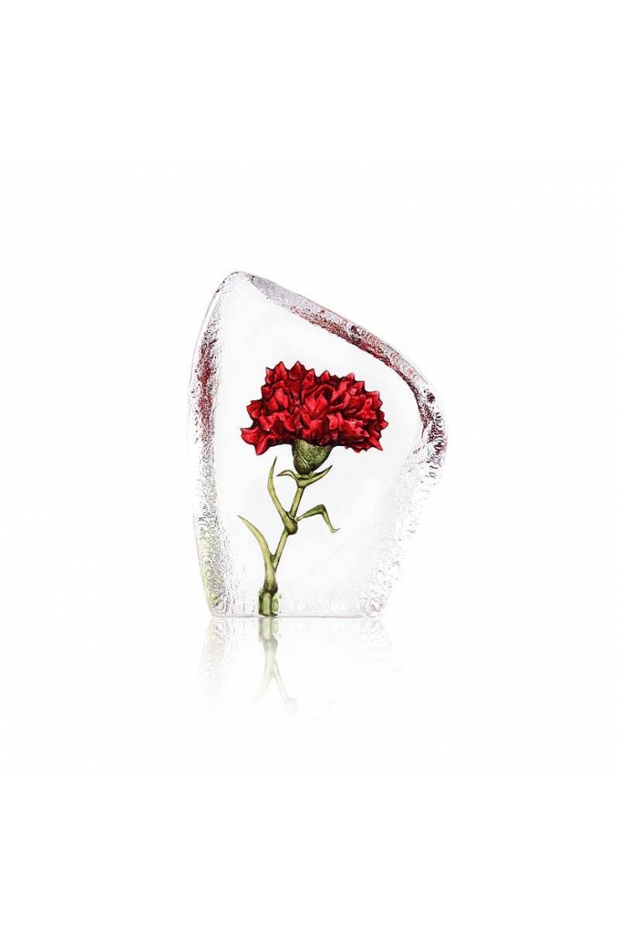 Mats Jonasson Crystal - FLORAL FANTASY Carnation deep red - 34088