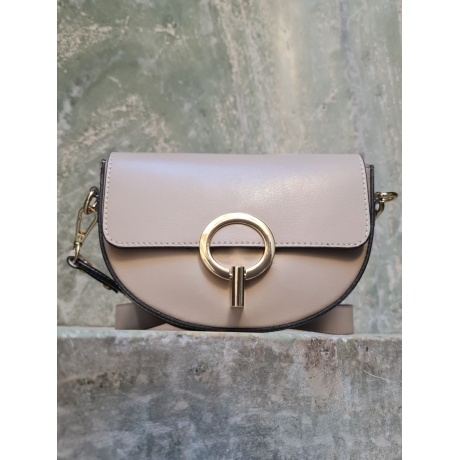 Genuine Italian Leather Crossbody Bag Milan mini beige BP-22190