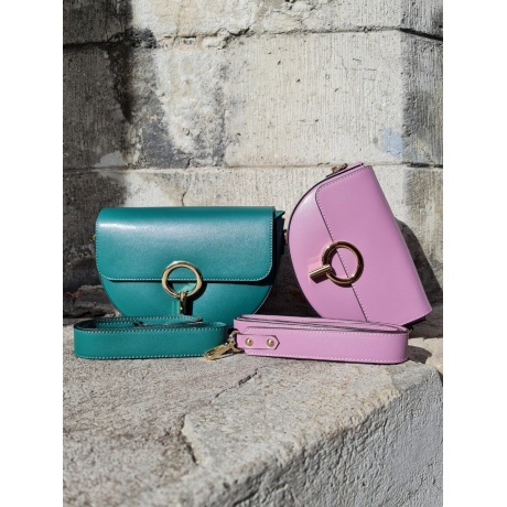 Genuine Italian Leather Crossbody Bag Milan teal green BP-22207