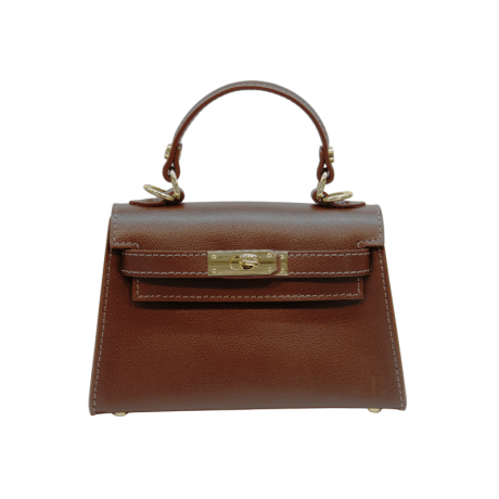 Genuine Italian Leather top handle crossbody bag Ravenna, BP-24084 coffee