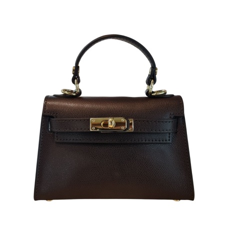 Genuine Italian Leather top handle crossbody bag Ravenna, BP-24084 espresso