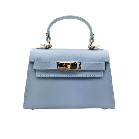 Cute bag made of Genuine Italian Leather in light blue colour