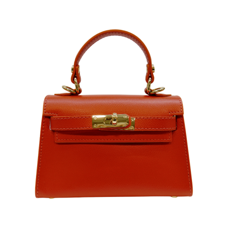 Genuine Italian Leather top handle crossbody bag Ravenna, BP-24084 orange