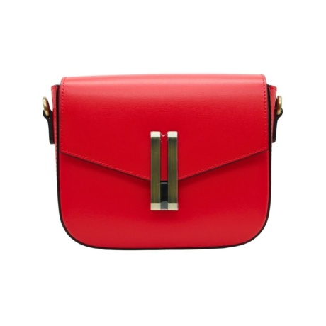 Genuine Italian Leather crossbody bag Lucca red