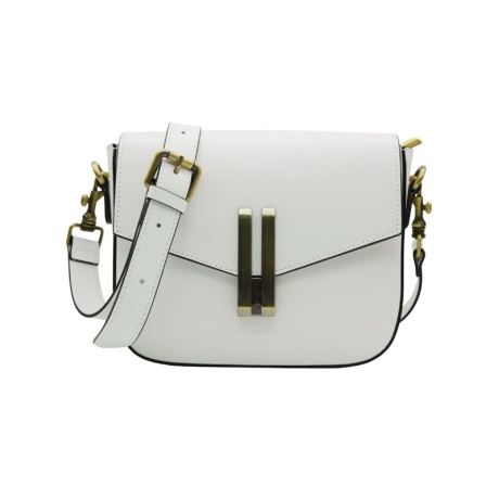 Genuine Italian Leather crossbody bag Lucca white