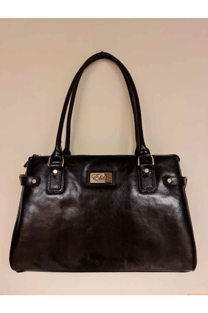 Elite Style Italian Genuine Vegetable Tanned Leather - Classy women's professional bag S-1800-black