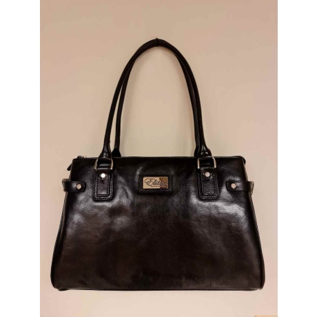 Elite Style Italian Genuine Vegetable Tanned Leather - Classy women's professional bag S-1800-black