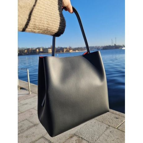 Genuine Italian Leather Tote Bag Nuoro midnight blue - BP-16158N