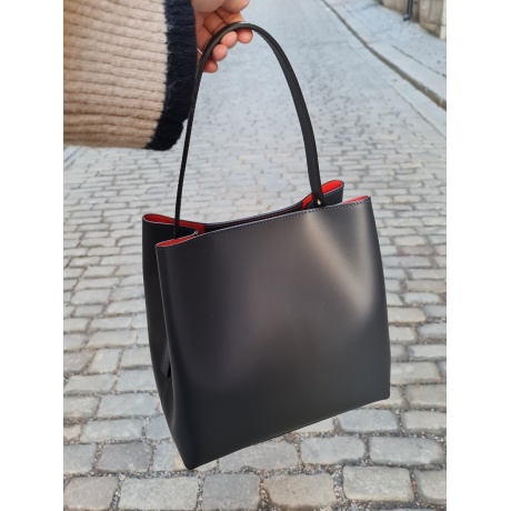 Genuine Italian Leather Bucket Bag Nuoro midnight blue - BP-16158N