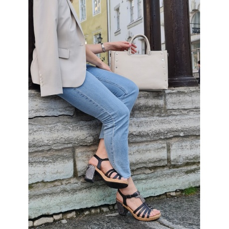 Genuine Italian Leather Top Handle Tote Bag cream BP-19065