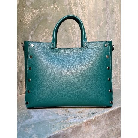 Genuine Italian Leather Top Handle Tote Bag teal green BP-19065