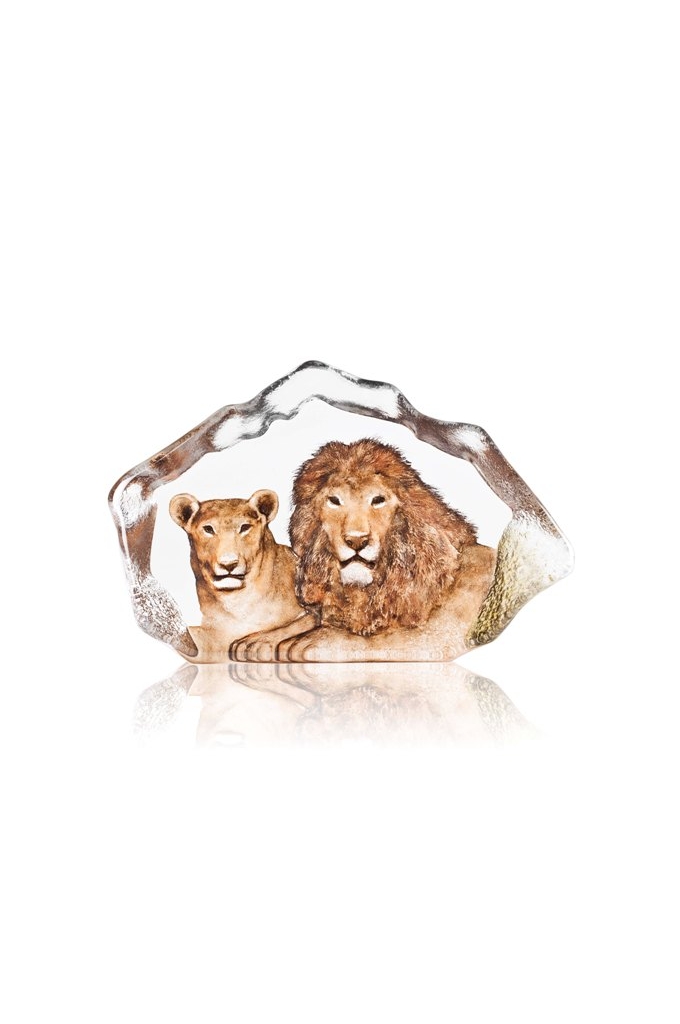 Mats Jonasson Crystal - LIMITED EDITION - WILDLIFE The Big Five - Lion & Lioness - 34112