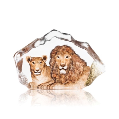 Mats Jonasson Crystal - LIMITED EDITION - WILDLIFE The Big Five - Lion & Lioness - 34112