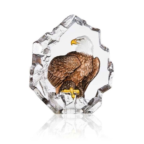 Mats Jonasson Crystal - LIMITED EDITION - WILDLIFE PAINTED - Northern Bald Eagle - 34801