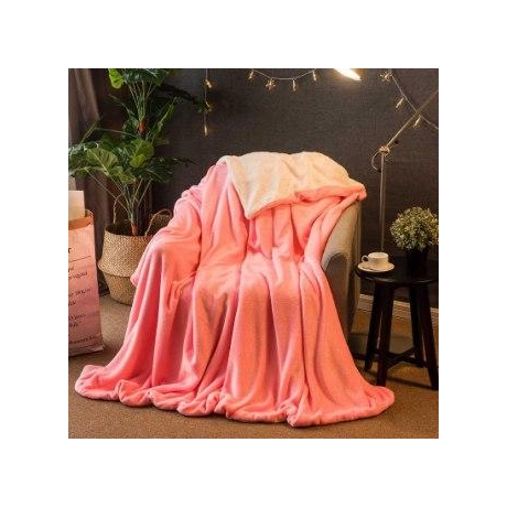 Lamb Fur Imitation Home Bedding Blanket-pink-120x100cm