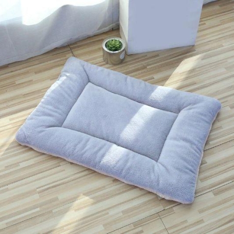 Rectangular Mat for small pet-Soft Coral Fleece-grey-36x30 cm