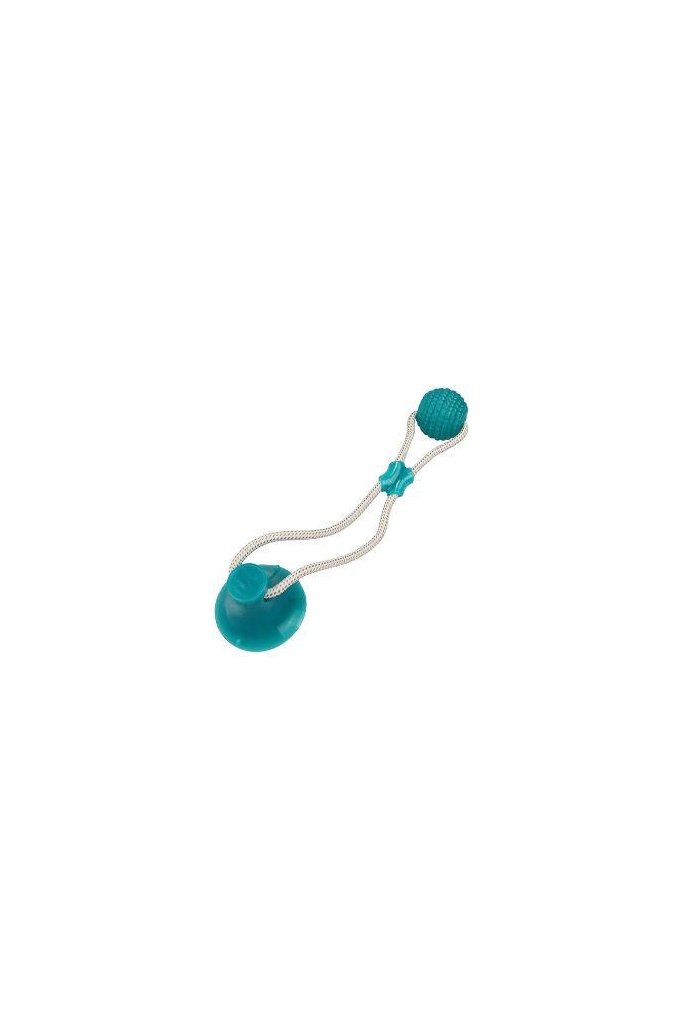 Pet bite toy with suction cup-bouncy ball-green