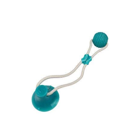 Pet bite toy with suction cup-bouncy ball-green