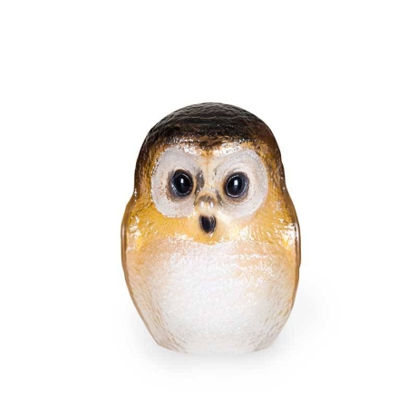 Mats Jonasson Crystal - Safari Sculptures - Owlet painted crystal - 34244