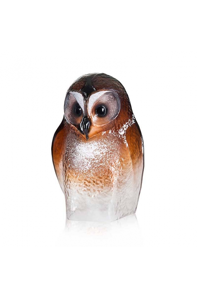 Mats Jonasson Crystal - Safari Sculptures - Owl painted crystal - 34245