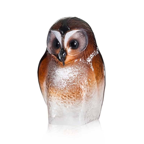 Mats Jonasson Crystal - Safari Sculptures - Owl painted crystal - 34245