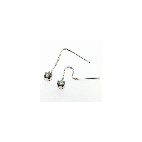 Chain Earrings - Silver 925, clear cz
