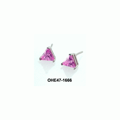 Oh la la Jewellery Original Design - Stud Earrings - Silver 925, pink cz