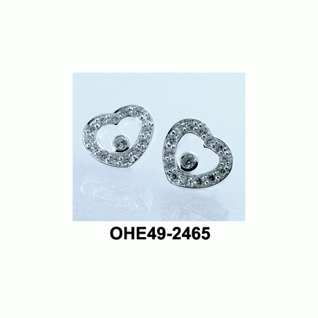 Oh la la Jewellery Original Design - Heart Earrings - Silver 925, clear cz