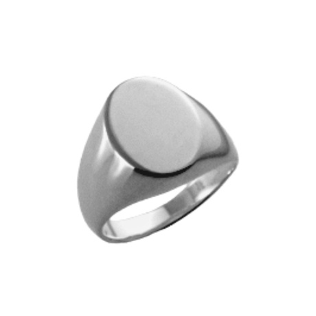 Silver Oval Signet Ring