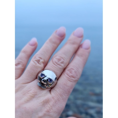 Skull Silver Ring with Amethyst Limited Edition - RNC1900