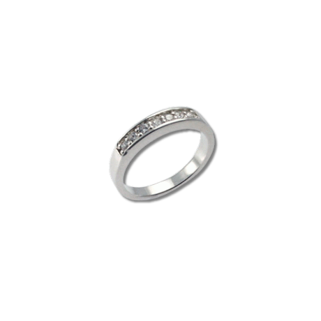 Amira Silver Ring band with Seven Stones Clear CZ 