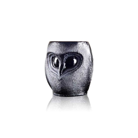 Mats Jonasson Crystal - STRIX small tumbler Owl, black - 42039