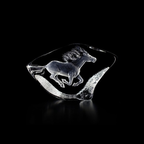Mats Jonasson Crystal - WILDLIFE - Horse crystal sculpture - 33715