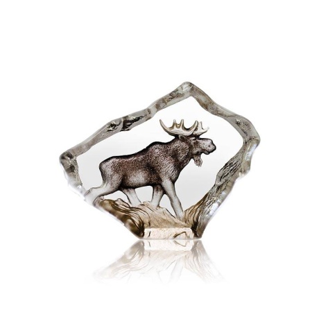 Mats Jonasson Crystal - WILDLIFE MINIATURE - Moose painted - 88169