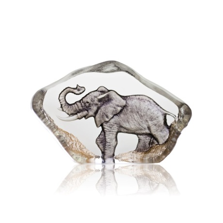 Mats Jonasson Crystal - WILDLIFE MINIATURE - Elefant painted - 88174