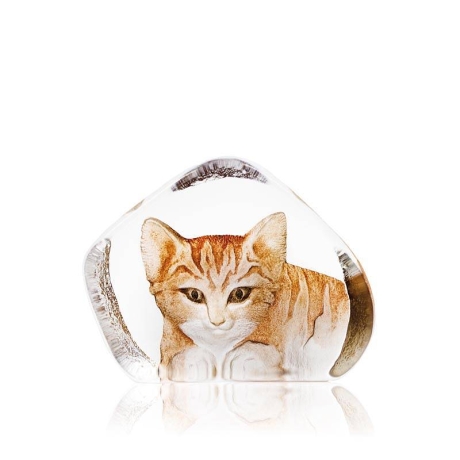 Mats Jonasson Crystal - WILDLIFE PAINTED - Cat - 33868