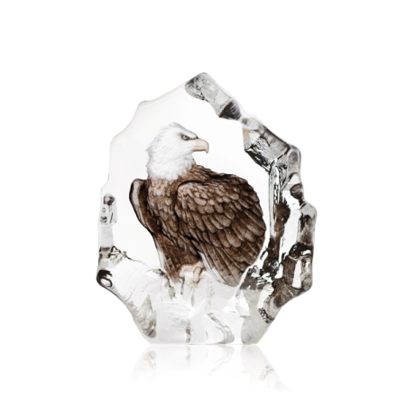 Mats Jonasson Crystal - WILDLIFE PAINTED - Northern Bald Eagle - 33893