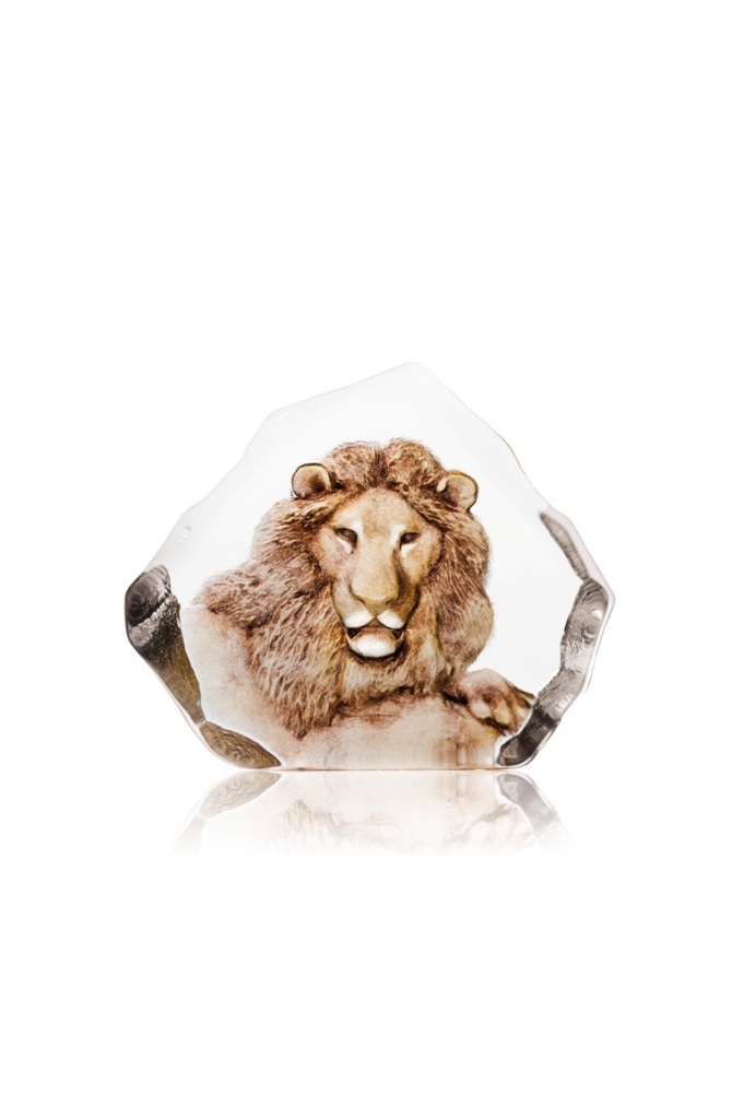 Mats Jonasson Crystal - WILDLIFE PAINTED Lion - 33906