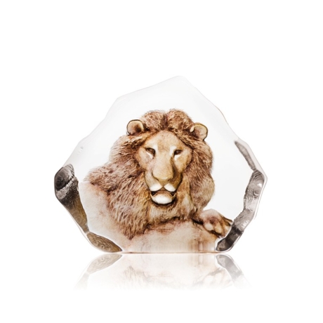 Mats Jonasson Crystal - WILDLIFE PAINTED Lion - 33906