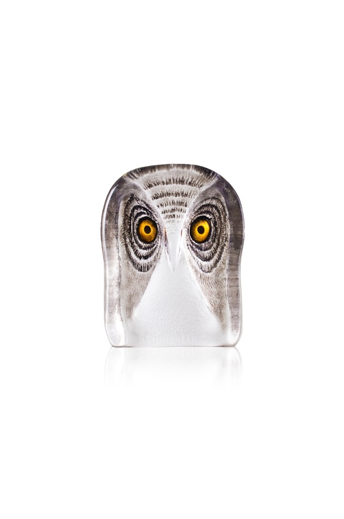 Mats Jonasson Crystal - WILDLIFE PAINTED - Owl medium - 34105