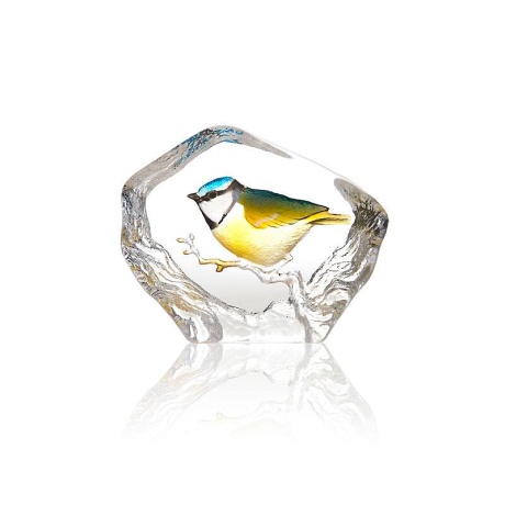 Mats Jonasson Crystal - WILDLIFE PAINTED - Blue Tit - 34266