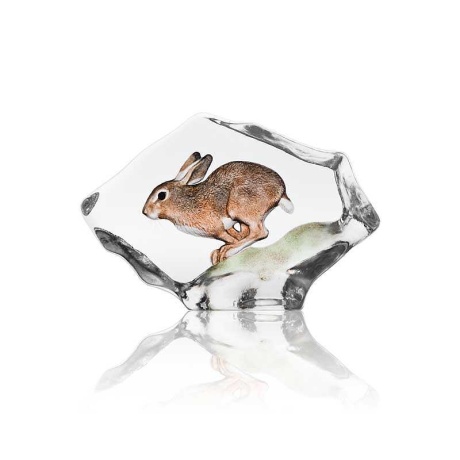 Mats Jonasson Crystal - WILDLIFE PAINTED - Hare - 34299