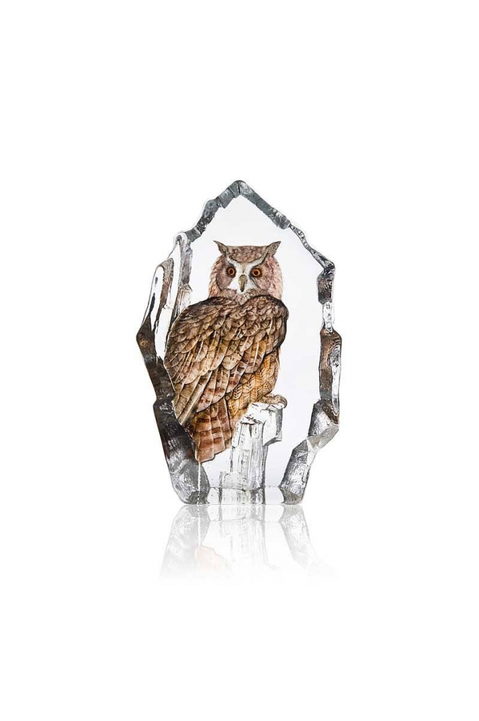 Mats Jonasson Crystal - LIMITED EDITION - WILDLIFE PAINTED - Eagle Owl - 34802
