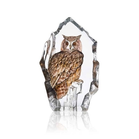 Mats Jonasson Crystal - LIMITED EDITION - WILDLIFE PAINTED - Eagle Owl - 34802